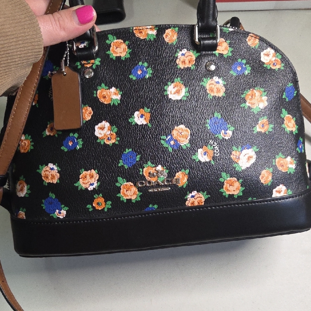Coach Black Floral Crossbody Bag - Picture 3 of 7